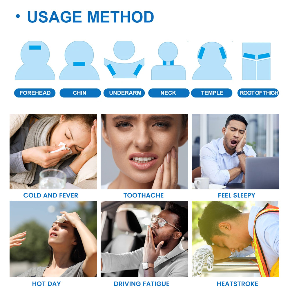 Sumifun Cross-Border Export Cooling Patch Cooling Patch Hydrogel Patch Cooling Cold Compress Summer Essential Product K18901