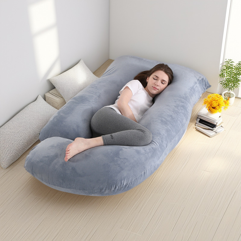 Cross-border entity Amazon supplier wholesale pregnant women pillow detachable crystal velvet G-type side waist pillow