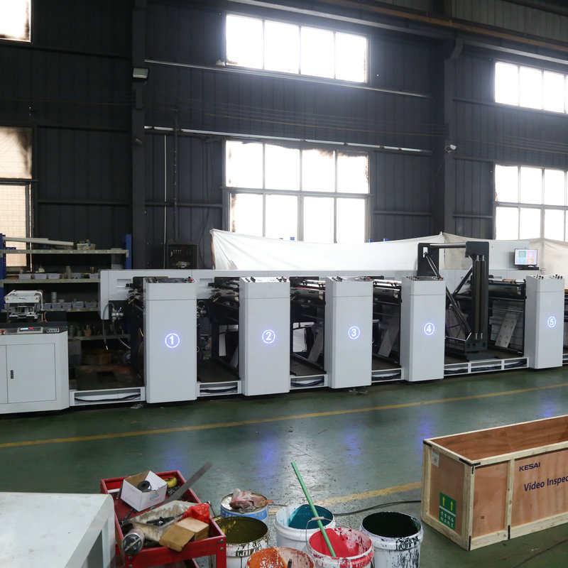 950MM petal flexographic printing machine five-color double-sided printing machine non-woven paper group flexographic printing machine