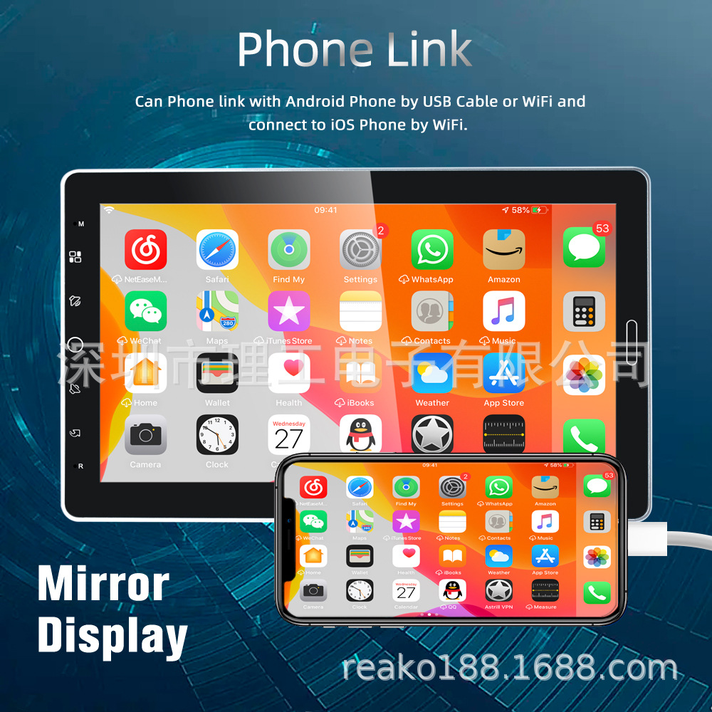 9-inch car Carply universal detachable large screen navigator car mp5 player reversing Image 9010C