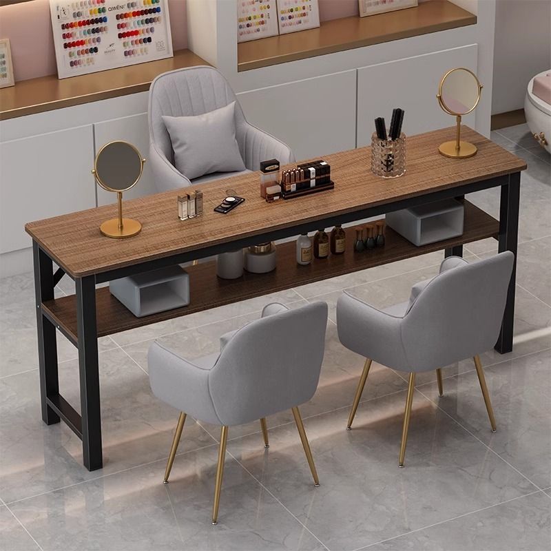 Nail Art Table and Chair Set, Light Luxury Internet Celebrity Economical Single Japanese-Style Faux Marble Double Single Table