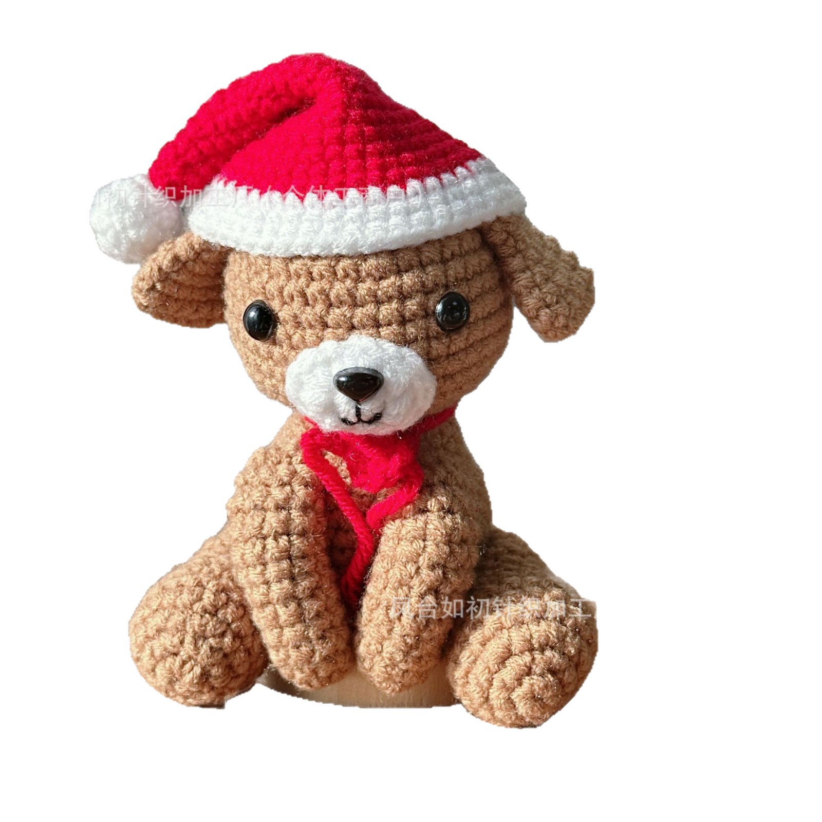 Cross-Border Popular Finished Products Handmade Woolen Knitted Doll Accessories Christmas Bear Dog Shark Salamander Parrot