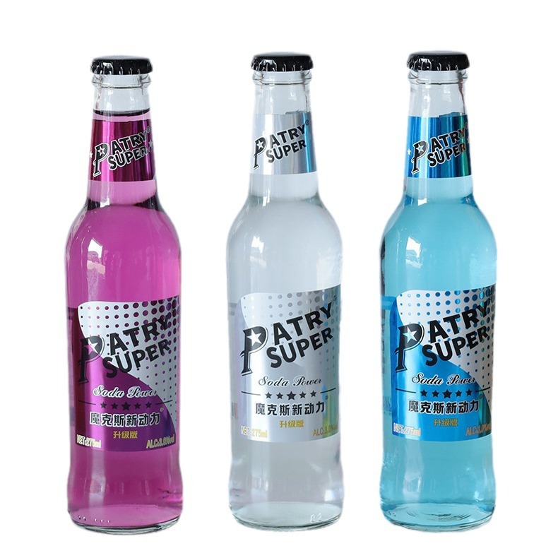 Power Soda Wine Manufacturer Whole Box Wholesale Suitable for Nightclub Bar Tavern Ktv Clear Bar 6 Flavors