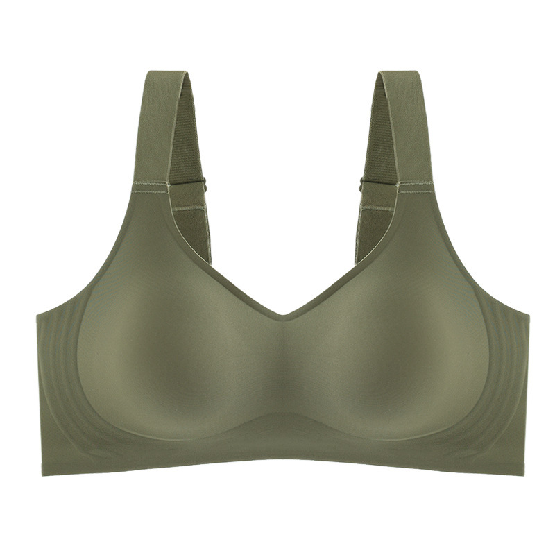 New Popular Latex Push-Up Seamless Large Shoulder Strap Push-Up Bra Thin Summer Breast-Retracting Jelly Strip Underwear for Women