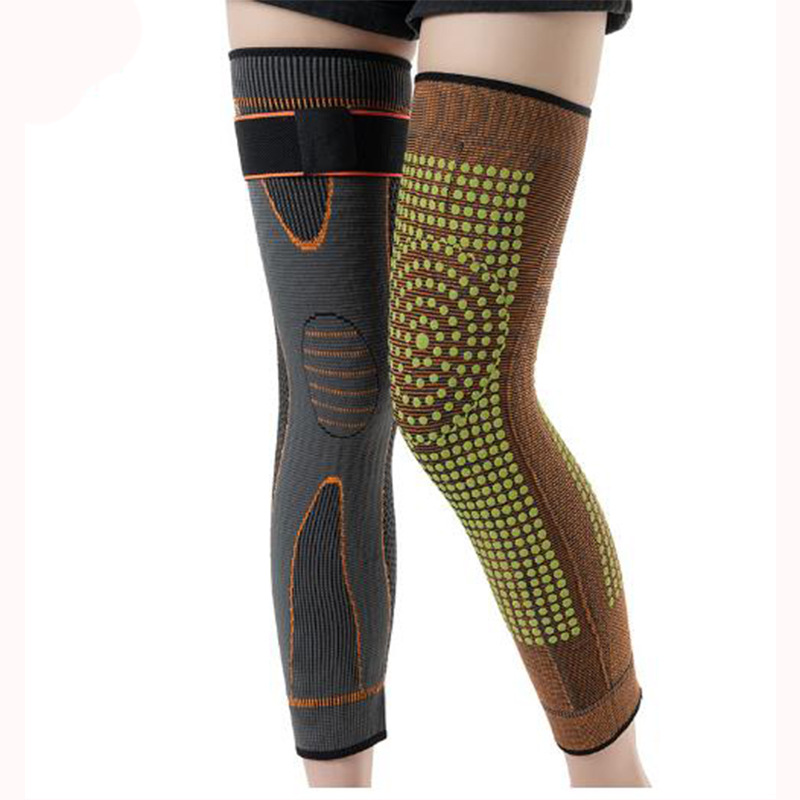 Autumn and winter warm thickened wormwood gold velvet knee pads for middle-aged and elderly knee joint warm cover strap knitted knee pads