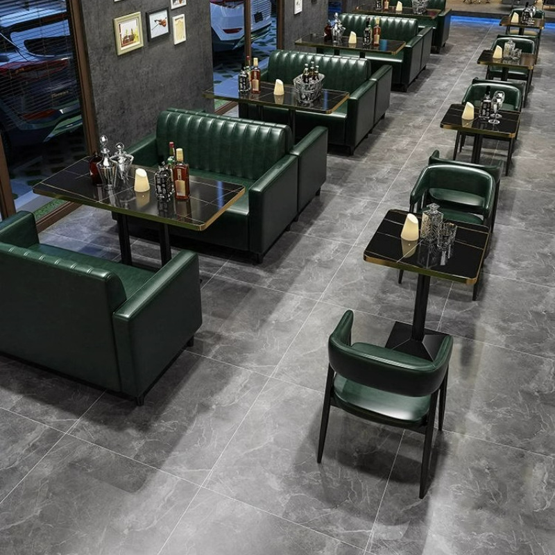 Retro Style Bar Booth Table and Chairs Western Restaurant Cafe Ktv Dining Table and Chairs Industrial Style Table and Sofa