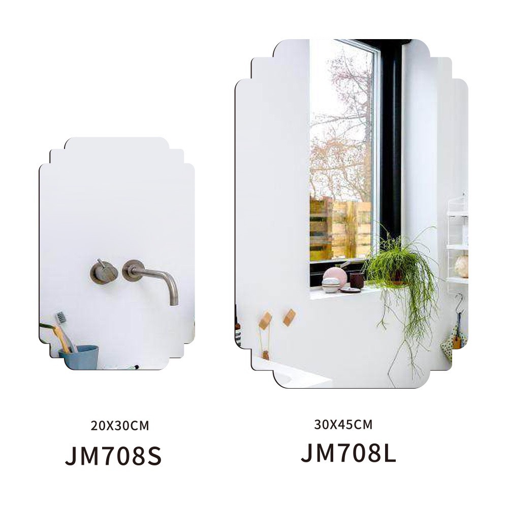 Foreign Trade Cross-Border Acrylic Self-Adhesive Oval Mirror Square Bathroom Mirror Hot-Selling Mirror Sticker