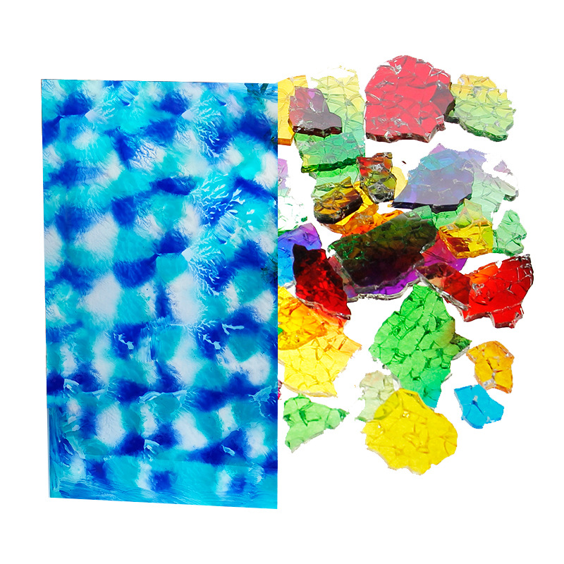 Large ice crack mosaic colored glass fragments handmade diy material Candlestick tempered Turkish Lamp Transparent