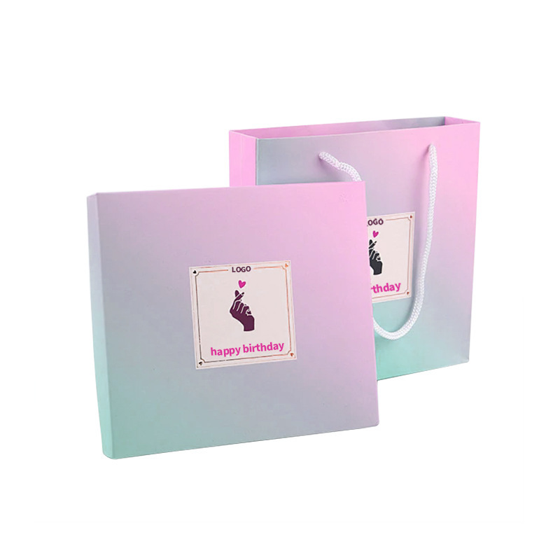 High-End Exquisite Birthday Packaging, Customized Hardcover Large Gift Bag, Color Box, Customized Souvenir Handbag Printing