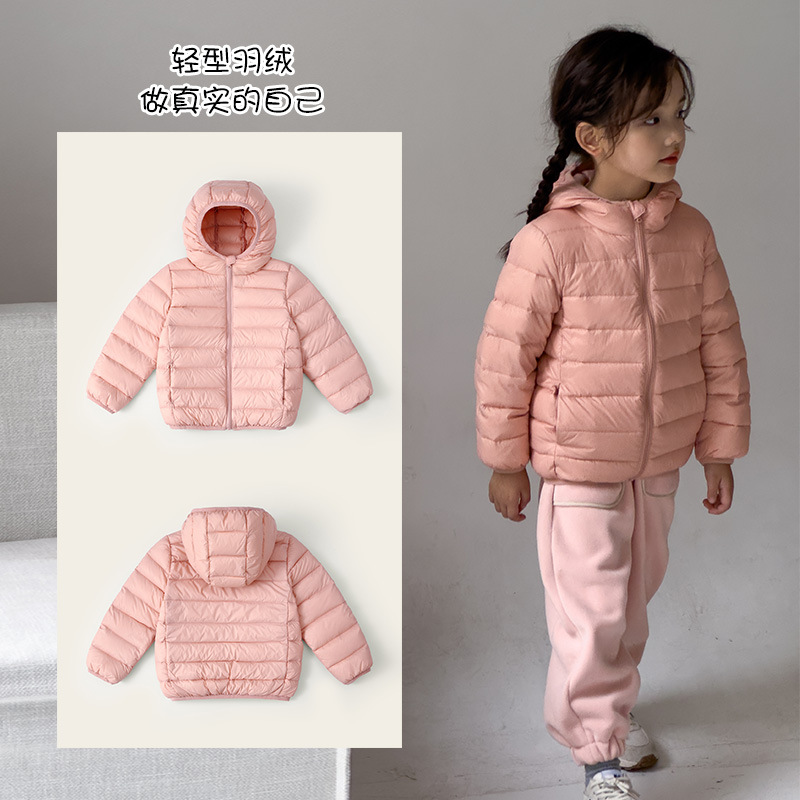Winter men's and women's children's clothing children's light down jacket large and small hooded children's thick warm coat wholesale