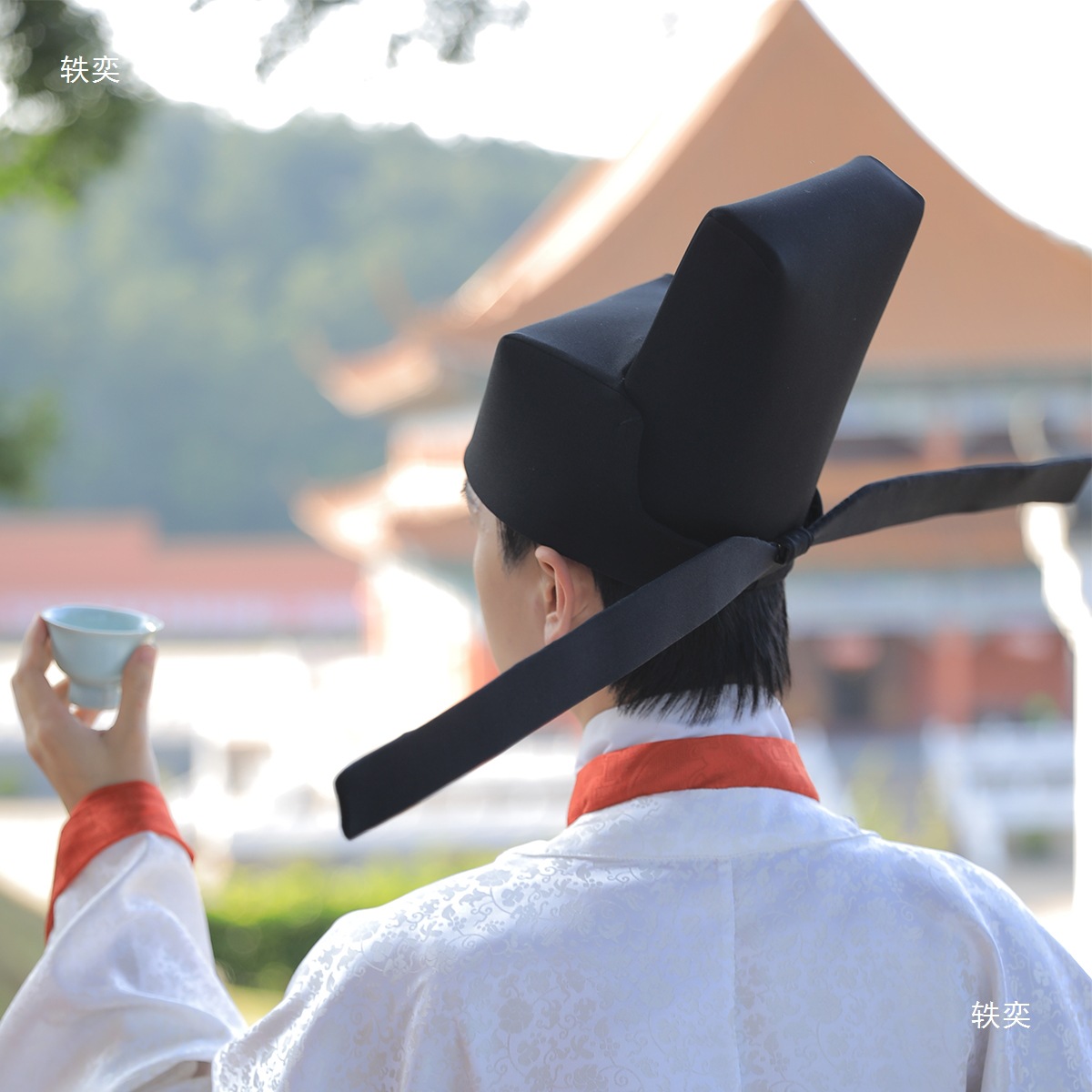 Song Dynasty Spread-Winged Headgear, Wuyi Lane Hanfu, Restored Song Dynasty Hard-Winged Crown Hat, Spread-Footed Headgear, Song Dynasty Hat