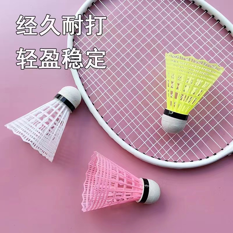 Leke Luminous Badminton Windproof Wind-resistant Badminton Nylon Ball Plastic LED Night Luminous Ball