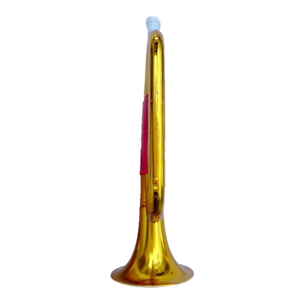 Golden Trumpet Kidsren's Assault Trumpet Stage Performance Red Army Performance Props Plastic Toy Electroplated Trumpet Trumpet