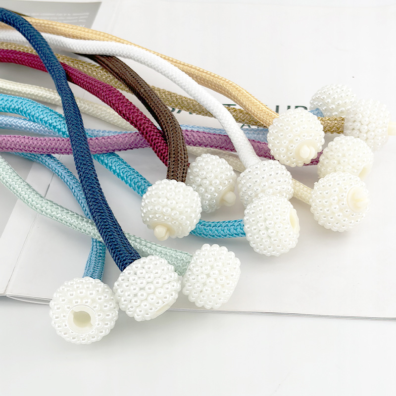 New Product in Stock Modern Simple Curtain Pearl Buckle Tie Rope Curtain Tie Punch-Free Curtain Accessories Small Accessories