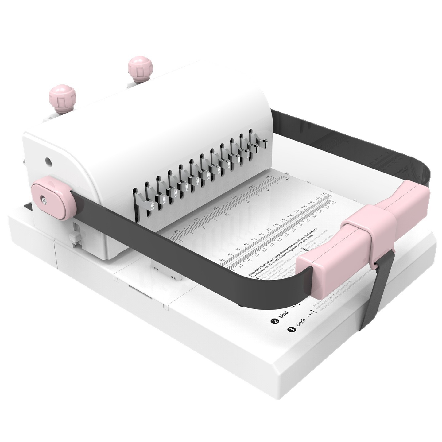 Mw12 Spiral Binding Machine, Double Coil Binding Machine with Full Knife, 12-Hole Round Hole Punch, Loose-Leaf Notebook Cute Binding Machine