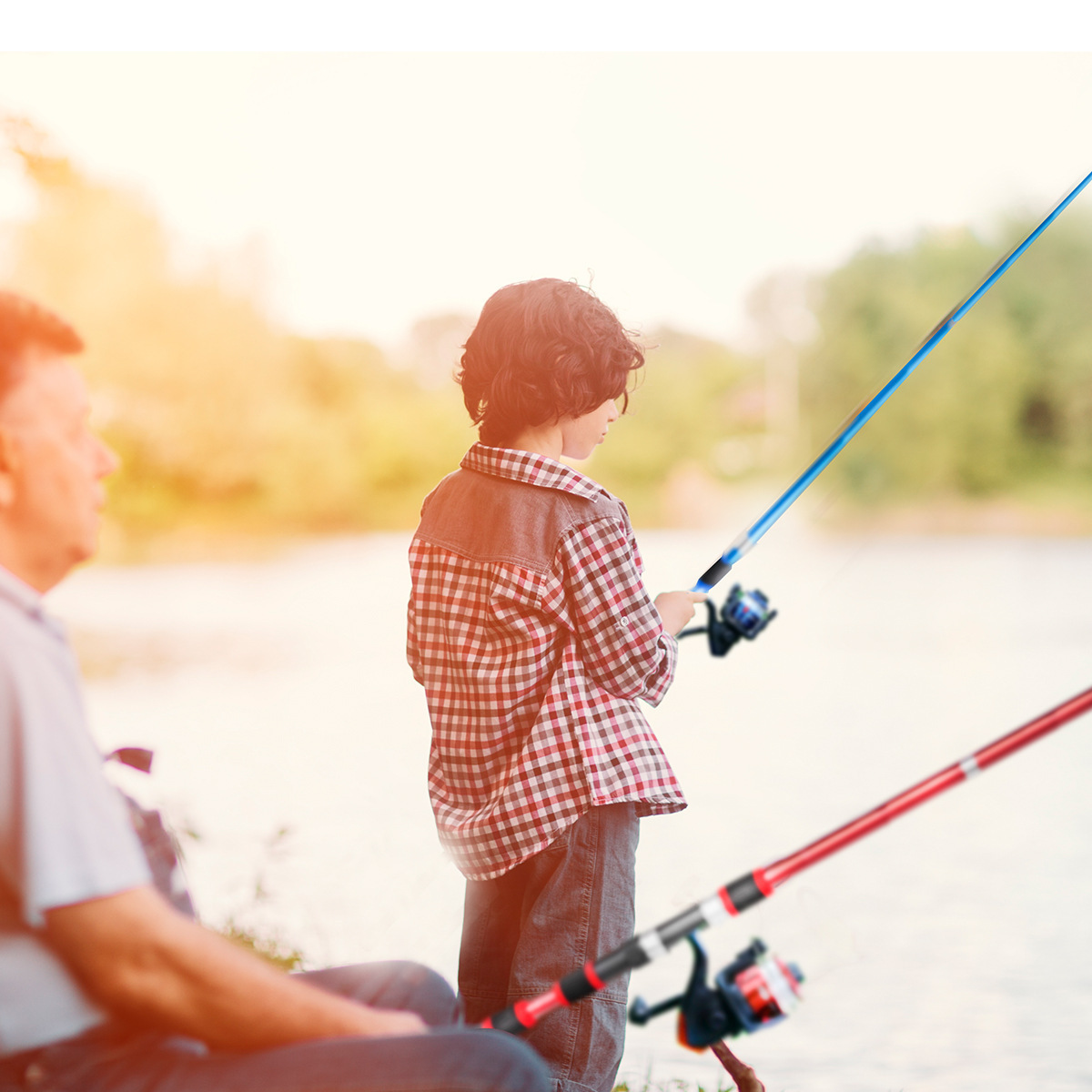 Children's parent-child fishing rod set suit double slight road sub-rod suit telescopic rod creek fishing sea fishing gear suit wholesale