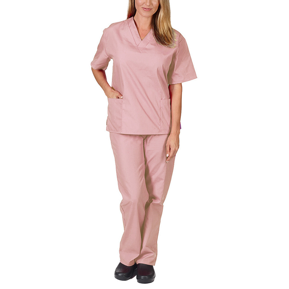 Cross-border Amazon Summer Wash Clothes Thin Male Doctor Work Clothes Female Nurse Scrub Clothes Split suit