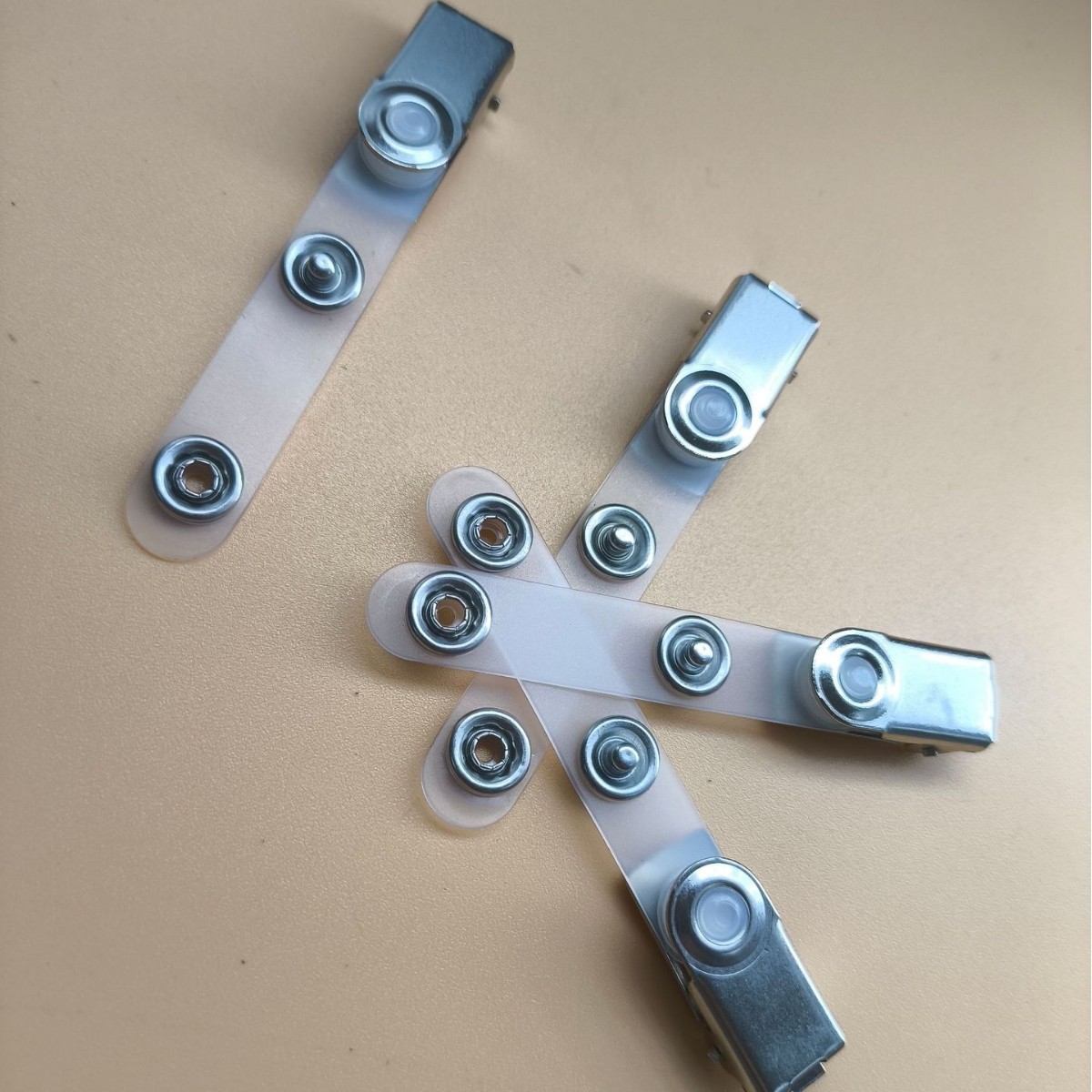 Transparent Pe Tape Metal Badge Clip Brand Clip Twill Clip Business Card Clip Factory Direct Sales Customizable Pattern