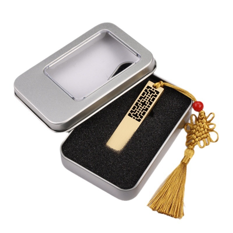 USB Flash Drive Chinese Style 32g Four-Leaf Clover USB Flash Drive 64g Printable Logo Pattern Exhibition Gift USB Flash Drive 128g Factory Wholesale