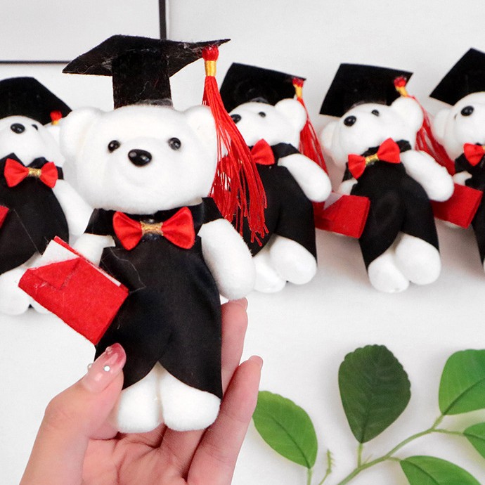 Медвежонок на выпускной в одежде бакалавра, медвежонок в одежде магистра, медвежонок-доктор, подарок для одноклассников на выпускной в средней школе