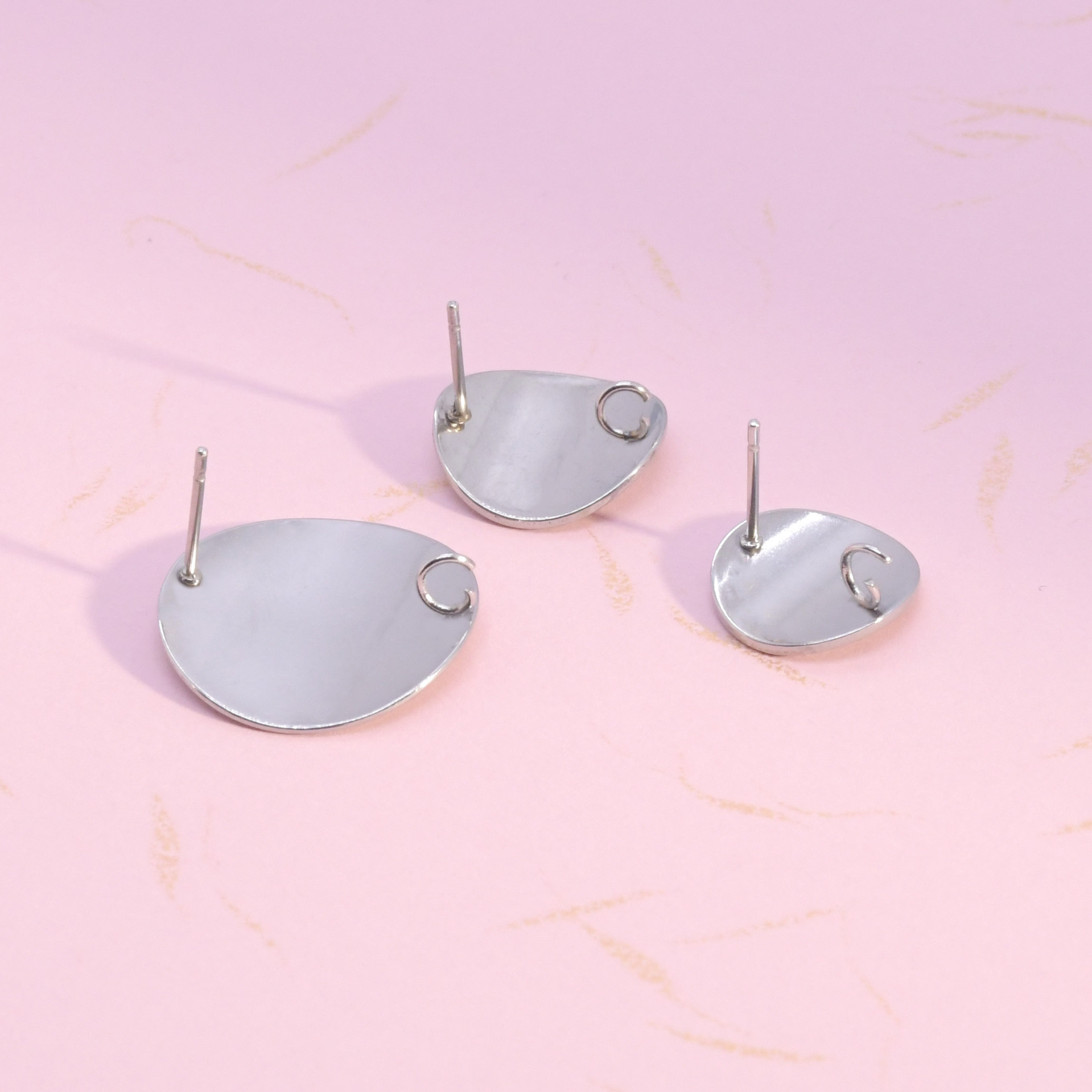 Популярные DIY овальные геометрические серьги, пустая основа, гладкий нержавеющий ювелирный аксессуар, готовый к продаже.
