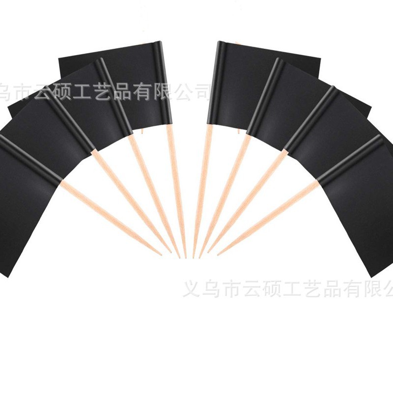 Kraft paper toothpick flag blank white toothpick flag creative party insert Amazon hot selling black toothpick flag