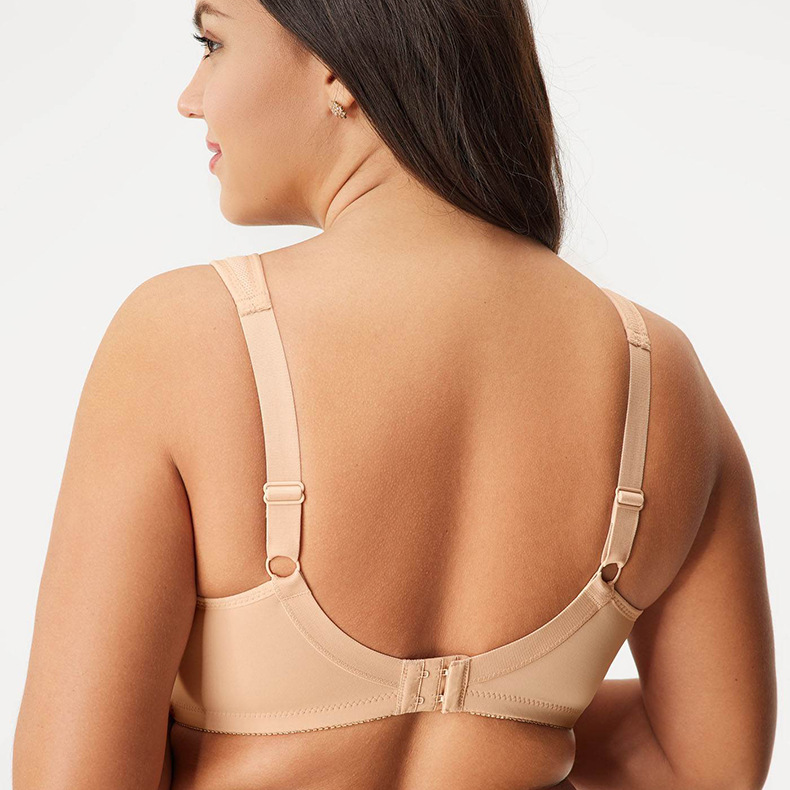 Cross-Border Large Size Glossy Mesh Fabric Comfortable Full Cup Wire-Free Bra Customized with Labor and Materials and Quick Sample Production