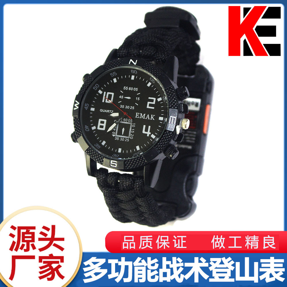 Многофункциональный выживания браслет, паракорд, наручные часы для альпинизма, часы для экстренных ситуаций на открытом воздухе