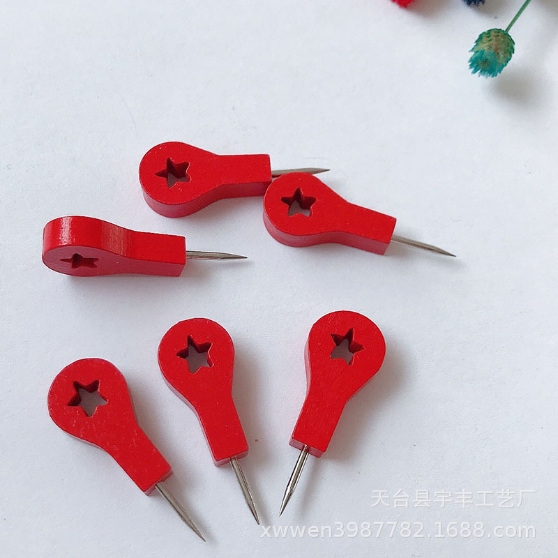 Landmark pushpin arrow I-shaped nail wooden pushpin manufacturer push nail Cork photo wall red bulk landmark nail