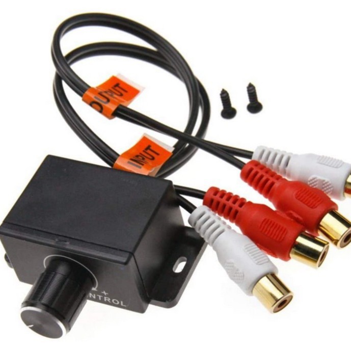 Car audio regulator/amplifier frequency converter with 2 * RCA input +2 * RCA output potentiometer