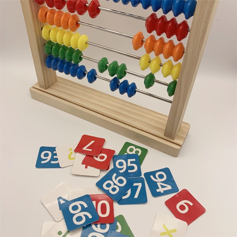 Деревянный десятиступенчатый счетный каркас, учебные пособия по математике, раннее образование, счетчик для сложения и вычитания