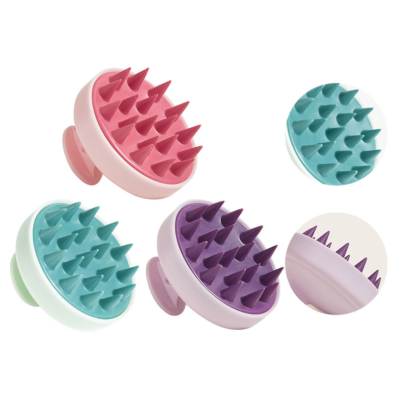 TEMU Cross-border Hair Shampoo New Style Scalp Shampoo Head Massage Brush Hair Shampoo Soft Glue Shampoo Brush