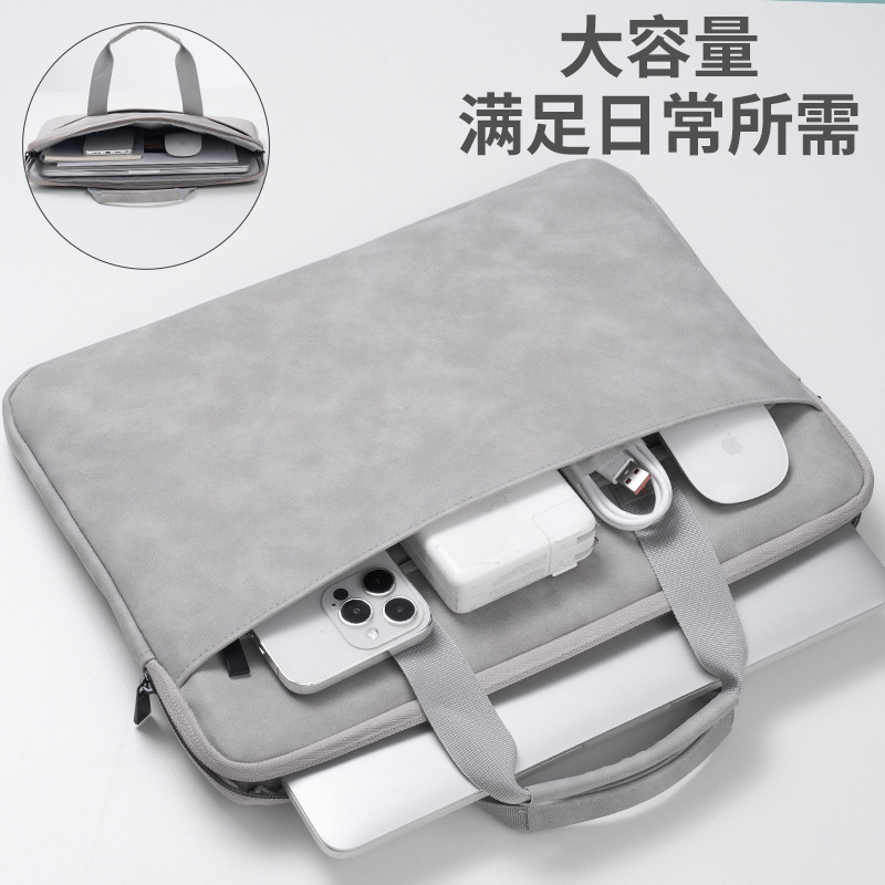 Сумка для ноутбука из PU овечьей кожи с полным открытием, подходит для 13-16 дюймов, деликатное ощущение, защита от брызг и ударов