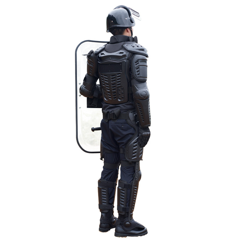 Cross-Border Hot-Selling Wholesale Full-Proof Individual Soldier Protection and Self-Defense Equipment Black Hard Flame Retardant Riot Suit