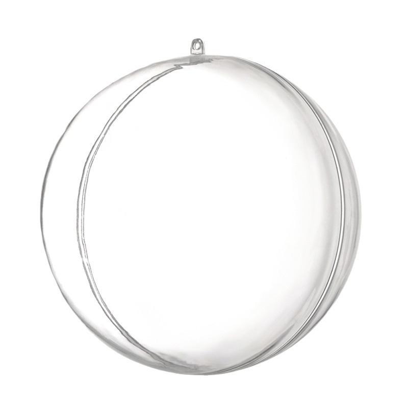 Cross-Border Ps Transparent Plastic Ball Christmas Spherical Acrylic Decoration Christmas Tree Hanging Decoration Hollow Ball Shell