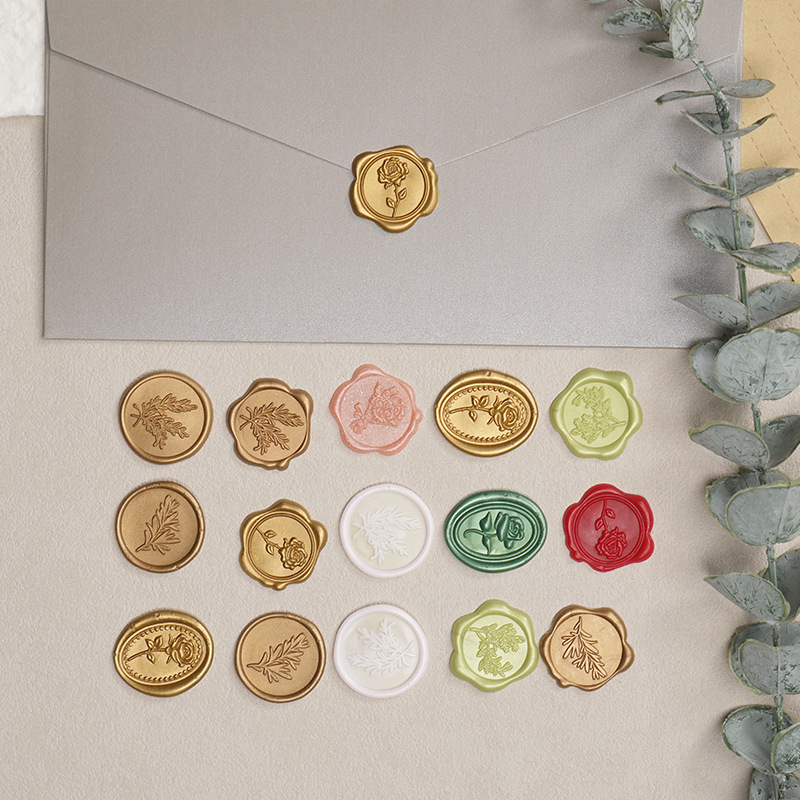 Sealing Wax Stamp Embossed Wax Seal Coin Wax Sticker Wedding Invitation Retro Decoration Self-Adhesive Envelope Seal Sticker