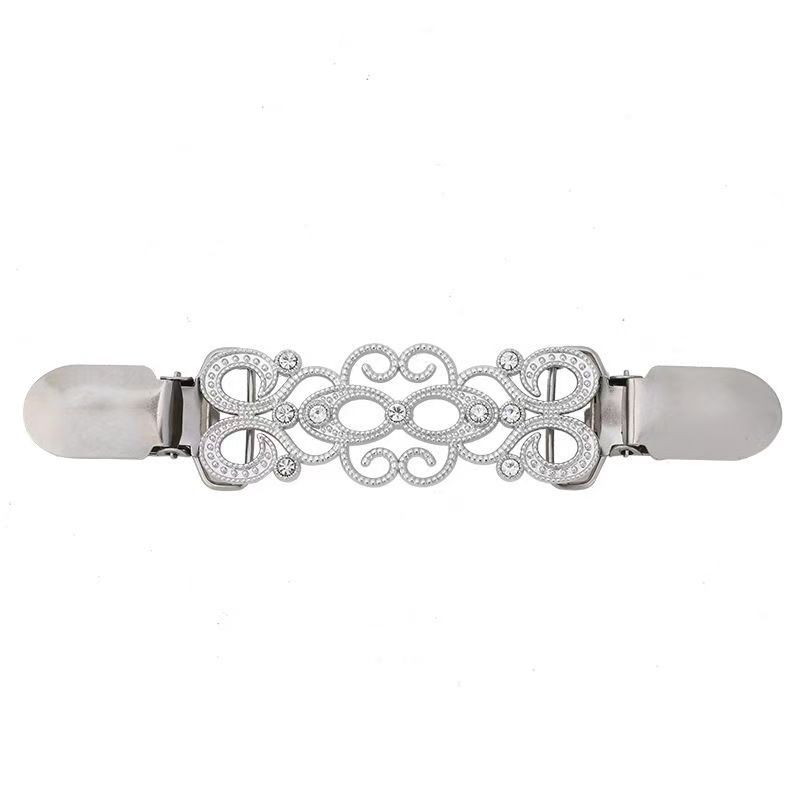 Cross-Border Amazon Retro Hollow Flower Cardigan Shawl Connecting Buckle Women's Sweater Clip Manufacturer Lace Geometry