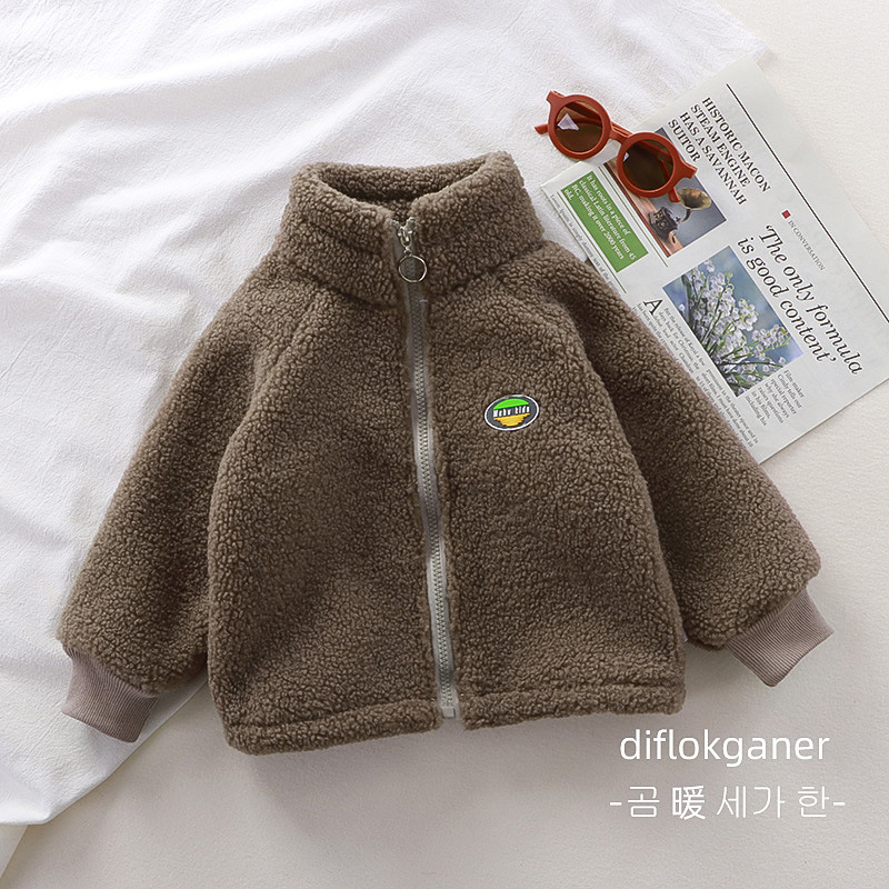 Children's Lambswool Coat Plus Velvet Coat for Men and Women, the Same Style for Autumn and Winter New Baby