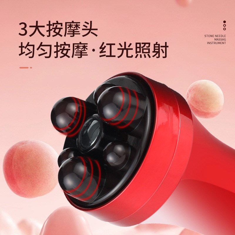 Rechargeable Heating Abdominal Rub Massager, Abdominal Massage, Promotes Intestinal Peristalsis, Body Probiotic Meridian Brush, Warming Moxibustion