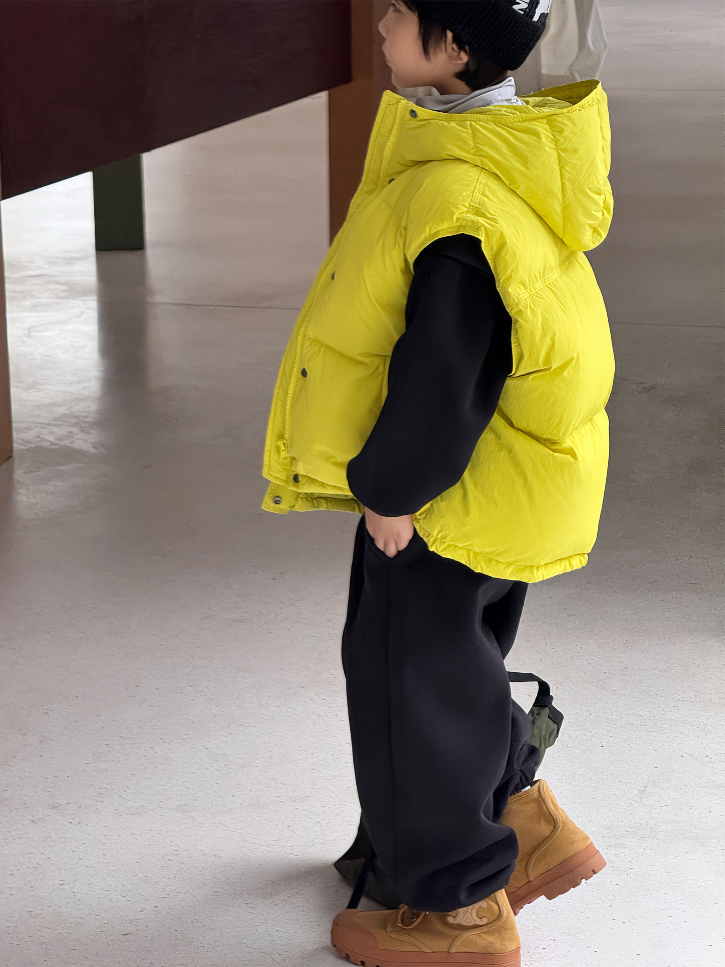 Children's down Vest Korean Style 2025 New Style Boys and Girls Thickeneded Hooded White Duck down Vest Trendy