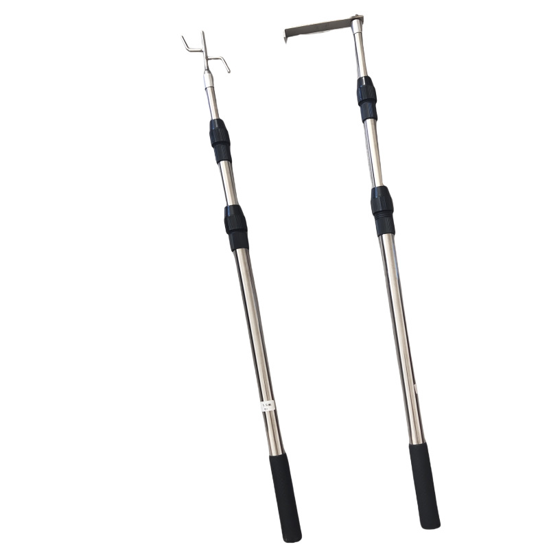 New multifunctional high-altitude object hook object rod stainless steel plate flat hook rod positioning telescopic rod outdoor products