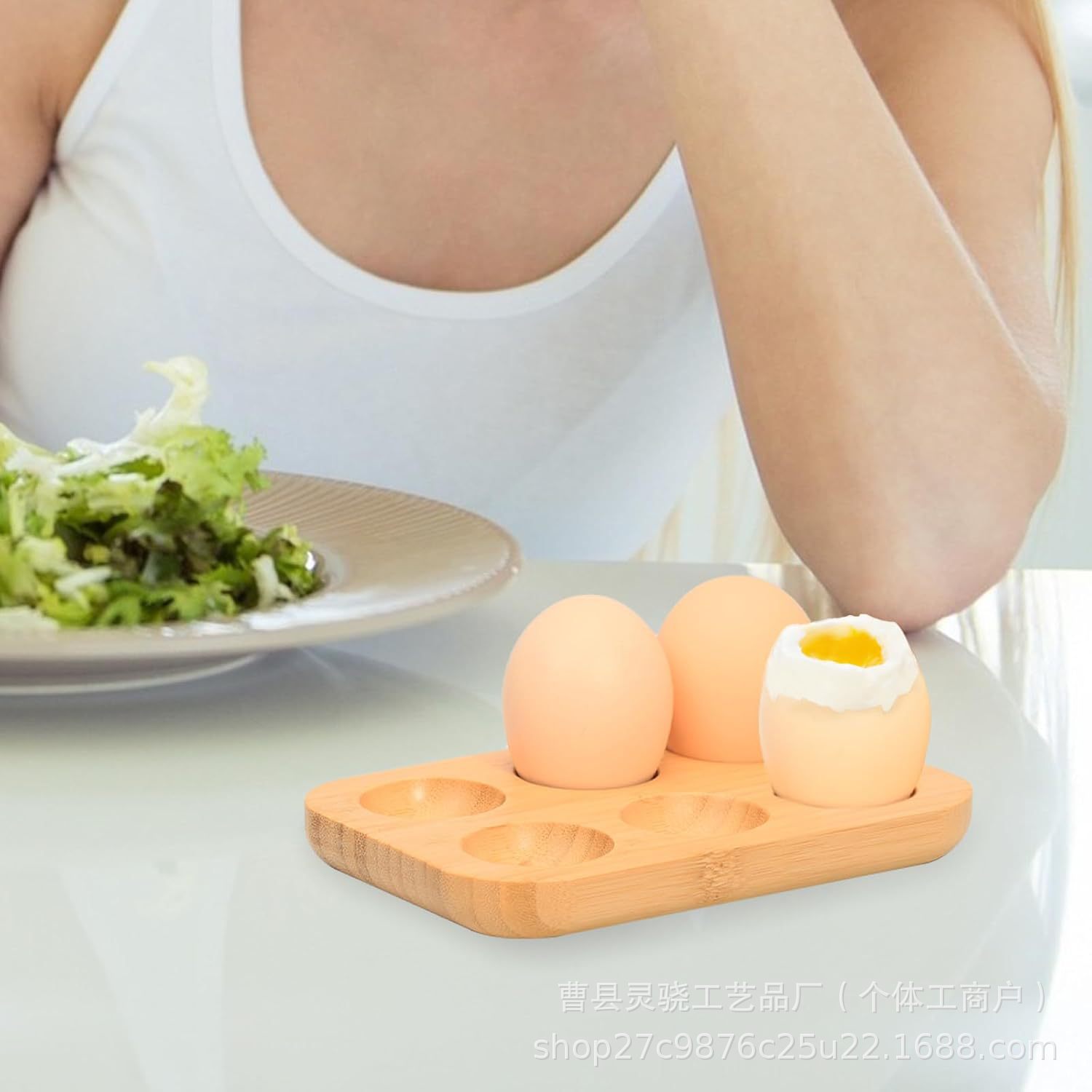 In-Stock Wooden Kitchen Egg Tray Six-Compartment Sushi Tray Breakfast Egg Holder Insulated Tray 12-Compartment Egg Tray