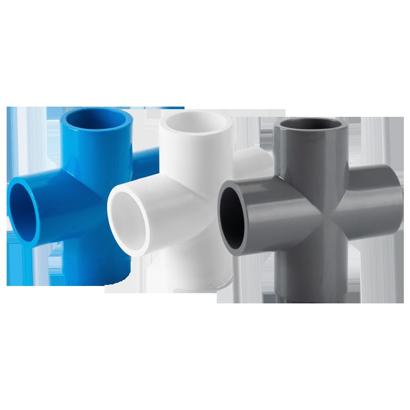 Top building pvc four-way pipe fittings water supply pipe connector water supply pipe plane accessories cross street 20 25 32 plastic