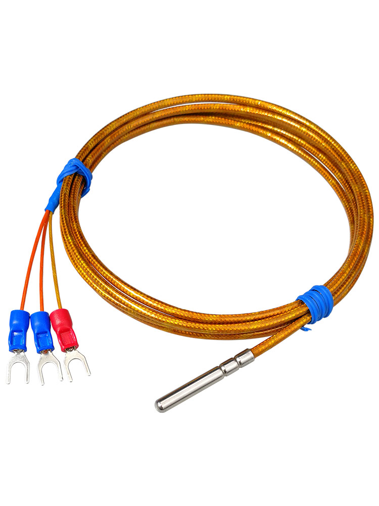 Pt100 Temperature Sensor Platinum Thermal Resistance Polyimide Waterproof High Temperature 350 ℃ Roll Mouth Encapsulated Temperature Measurement Probe