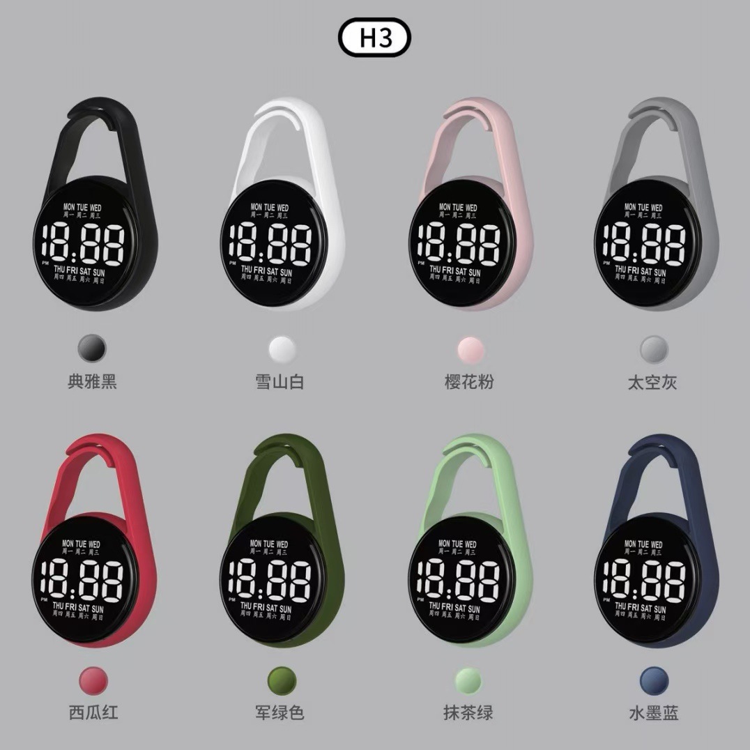 Popular Led Electronic Pendant Watch H3 Waterproof Luminous Keychain for Junior High School Students Water Drop Mini Small Pendant Watch Manufacturer