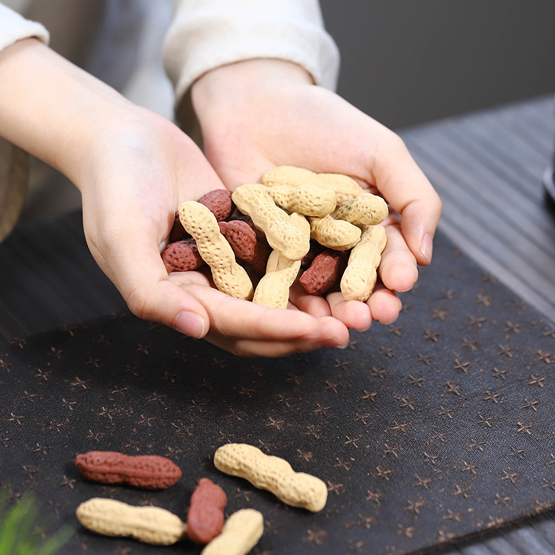 Yixing purple sand tea pet peanut bionic sculpture tea set wholesale longevity fruit ornaments tea table accessories ceramic can be raised