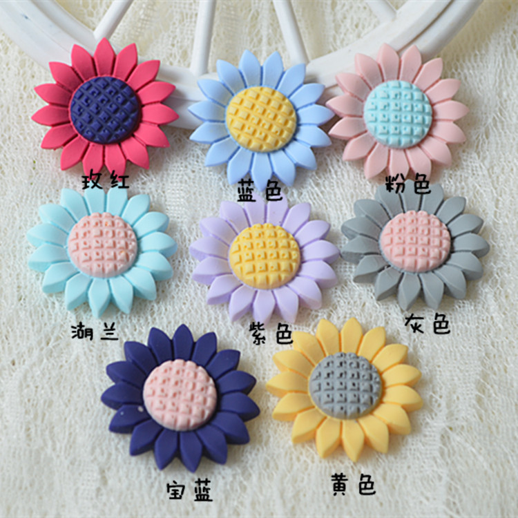 Искусственная ткань матовая серия маленькая ромашка подсолнух ручная работа DIY детская повязка на голову заколка смоляные аксессуары