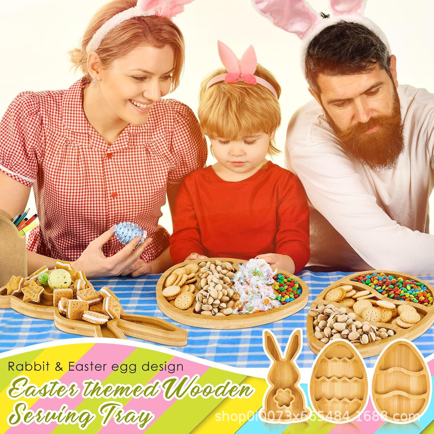 Cross-Border New Product Christmas Snack Tray Home Kitchen Dried Fruit Fruit Tray Easter Rabbit Snack Candy Tray