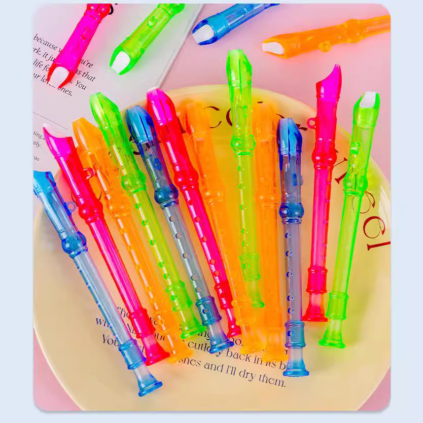 6-Hole Transparent Mini Recorder Kidsren's Early Education Transparent Small Flute Creative Baby Musical Instrument Playing Toy Gift