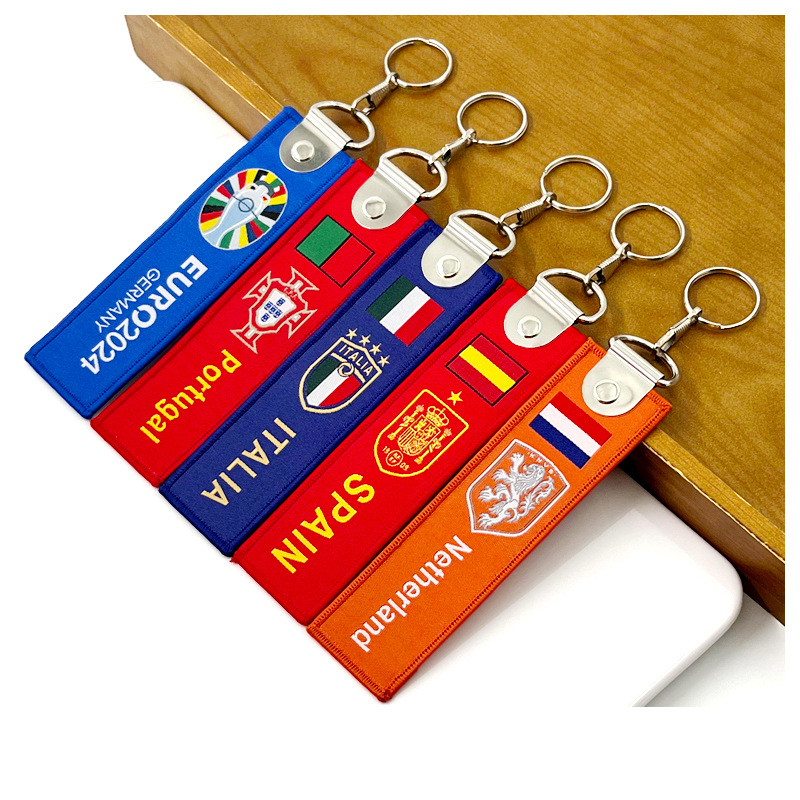 Portugal Argentina Messi Cristiano Ronaldo European Cup Keychain Brazil France Netherlands Italy Spoon Pendant